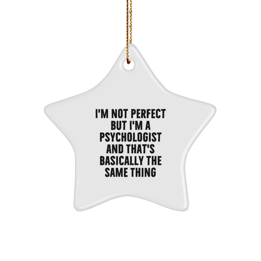 Funny Gift for Psychologist Friends - White Star Ornament Gifts from Family, Christmas Unique Gifts for Women, Star-Shaped MDF - Image 1
