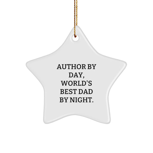 Funny Author Star Ornament, Gifts from Dad to Author, Christmas Unique Gifts for Author - Image 1