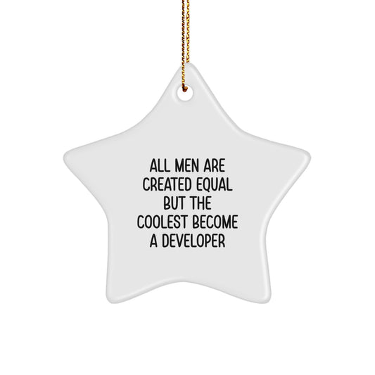 Developer Star Ornament Gifts from Men, Funny Quote for Christmas Unique Gifts for Developers - Image 1