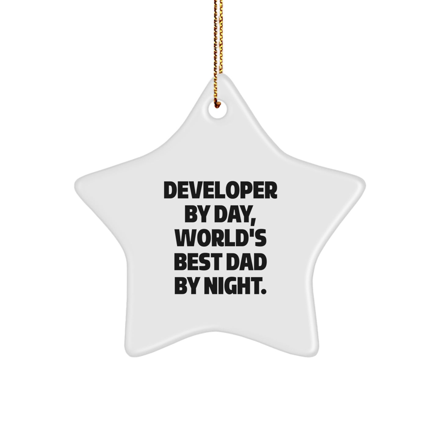 Developer Star Ornament, Funny Gift for Men, World's Best Dad, Christmas Unique Gifts from Husband to Developer - Image 1