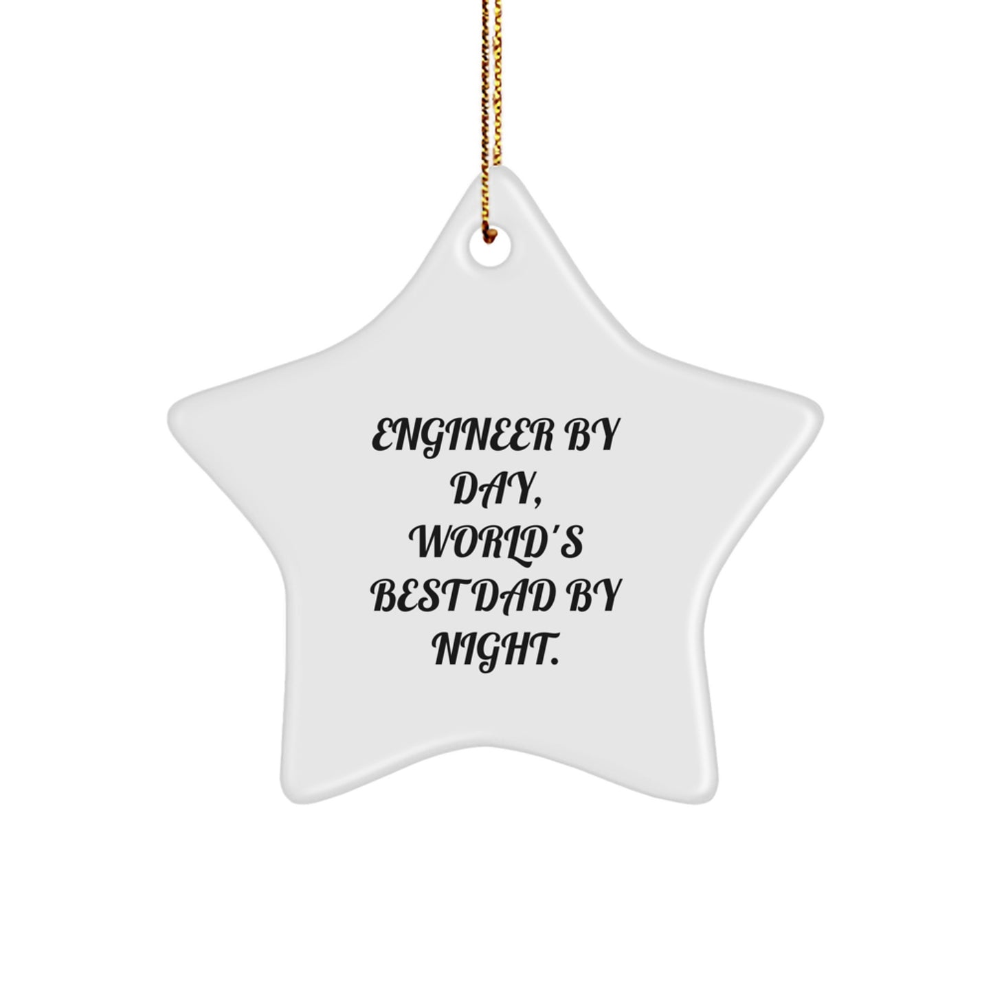Funny Engineer Star Ornament Gifts from Men to Engineer Friends and Family at Christmas Unique Gifts - Image 1