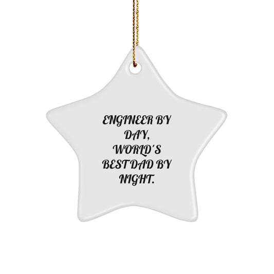 Funny Engineer Star Ornament Gifts from Men to Engineer Friends and Family at Christmas Unique Gifts - Image 1
