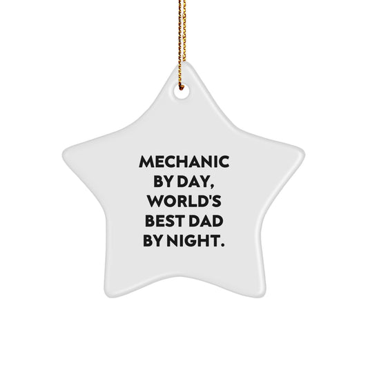 Funny Mechanic Star Ornament Gifts from Dad for Mechanic Men at Christmas Unique Gifts - Image 1