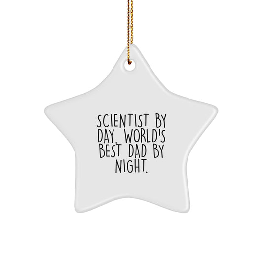 Funny Scientist Star Ornament Gifts for Men from Family, Unique Christmas Unique Gifts for Scientist Dad - Image 1