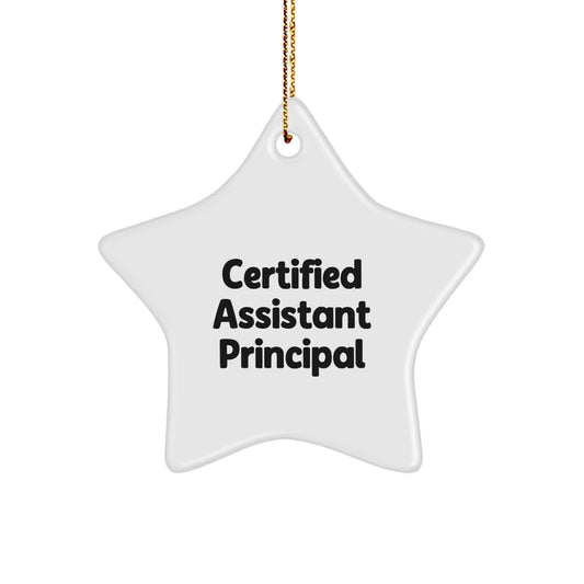 Funny Quote Gifts from Men to Assistant Principal Star Ornament for Christmas - Image 1