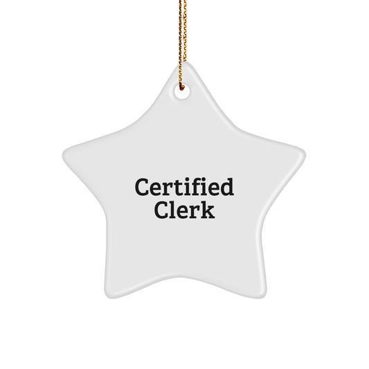 Funny Clerk Gifts from Friends Star Ornament for Men Women Coworkers Family Christmas Unique Gifts - Image 1