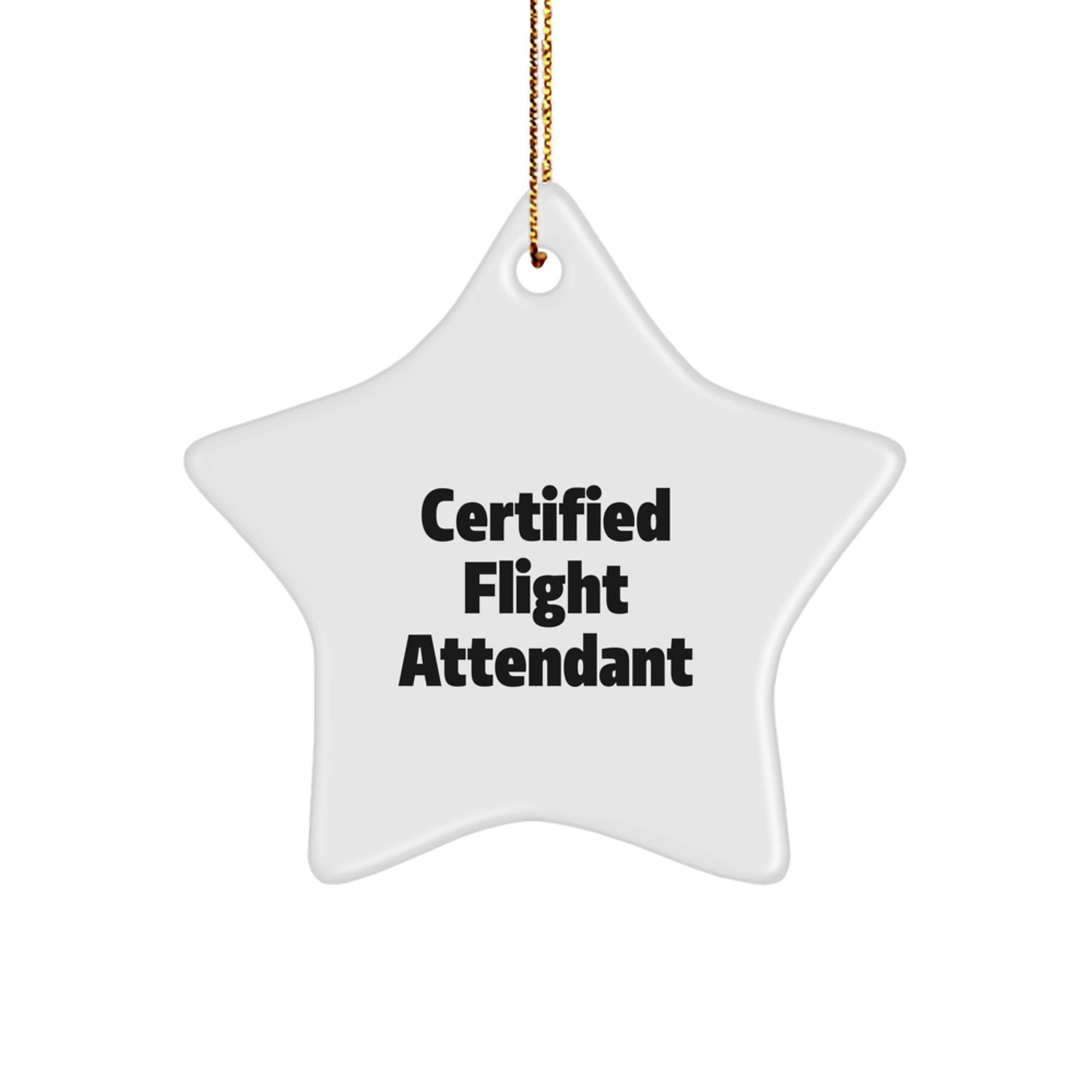 Certified Flight Attendant Gifts from Friends and Family - Funny Star Ornament for Flight Attendants - Christmas Unique Gifts for Flight Attendants - Image 1