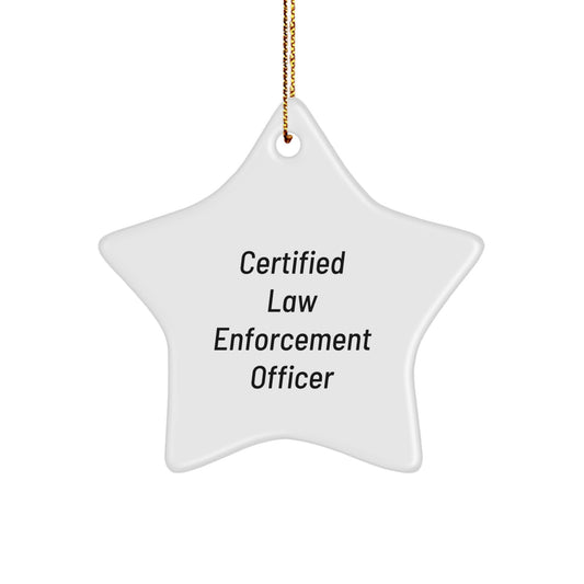 Funny Law Enforcement Officer Gifts, Certified Star Ornament for Men by Friends, 'A Hero's Guide to Christmas' Quote, Unique Law Enforcement Officer Star Ornament for Christmas - Image 1