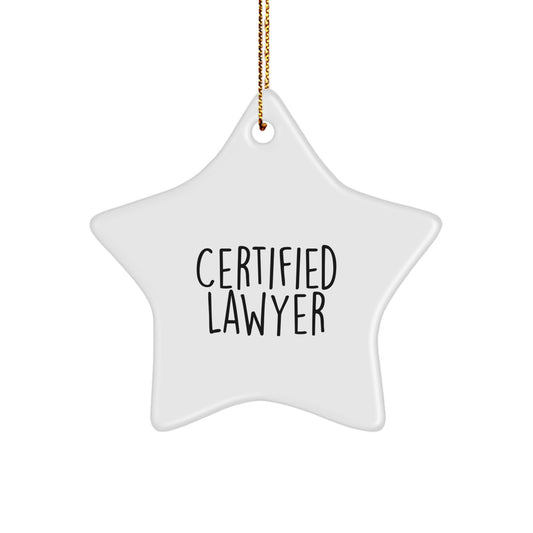 Funny Lawyer Gifts from Men, Unique Christmas Star Ornament for Lawyer Colleagues, Certified Lawyer Decorations - Image 1