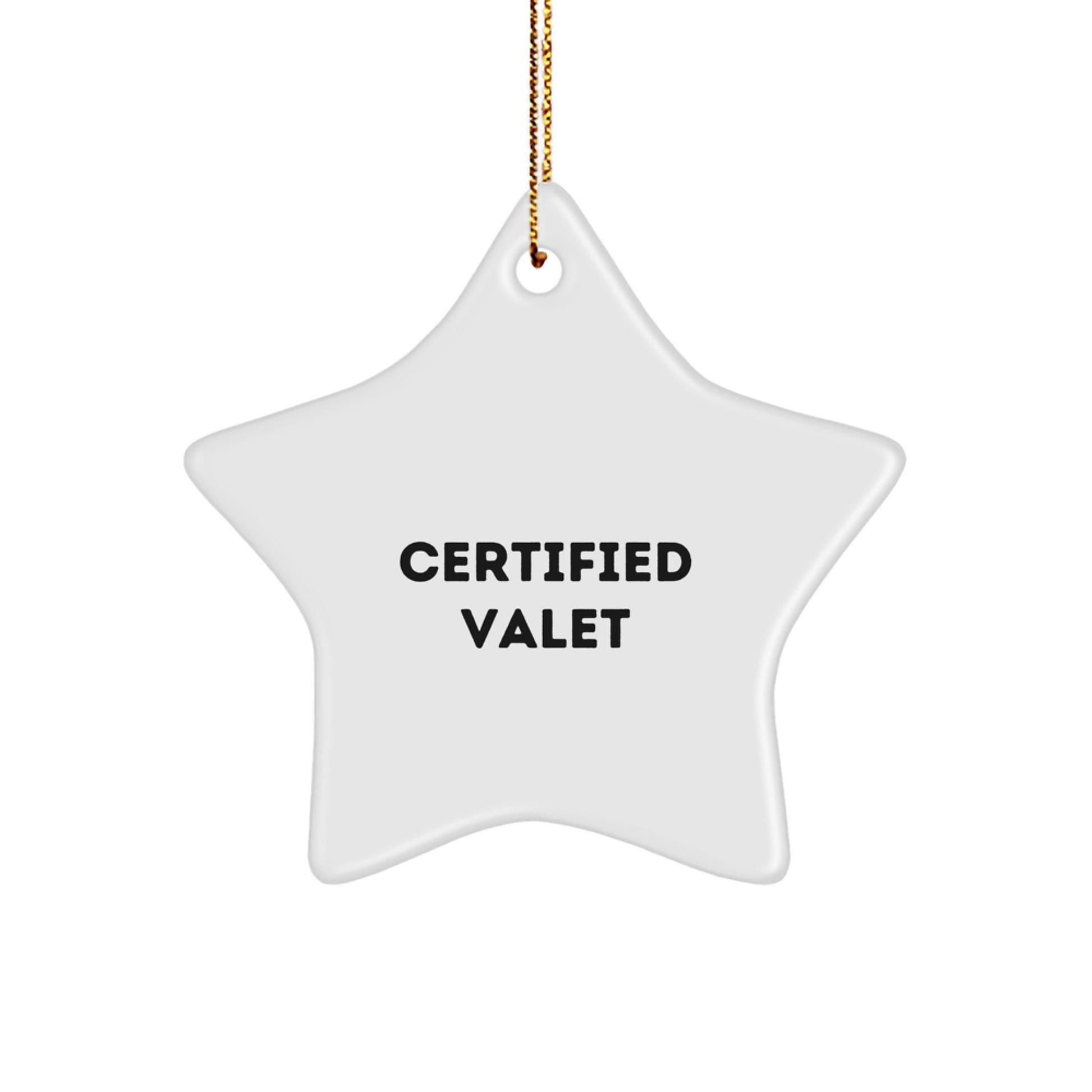Funny Valet Gifts from Friends for Valet with Certified Valet Star Ornament, Christmas Unique Gifts - Image 1