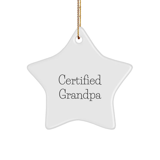 Funny Grandpa Gifts from Friends - Star Ornament Certified Grandpa for Christmas - Image 1