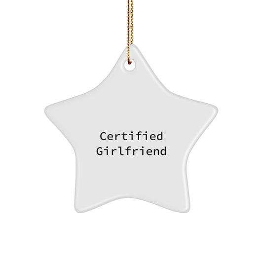 Funny Sweetheart Gifts from Certified Sweetheart - 'Certified Sweetheart' Star Ornament for Christmas - Image 1