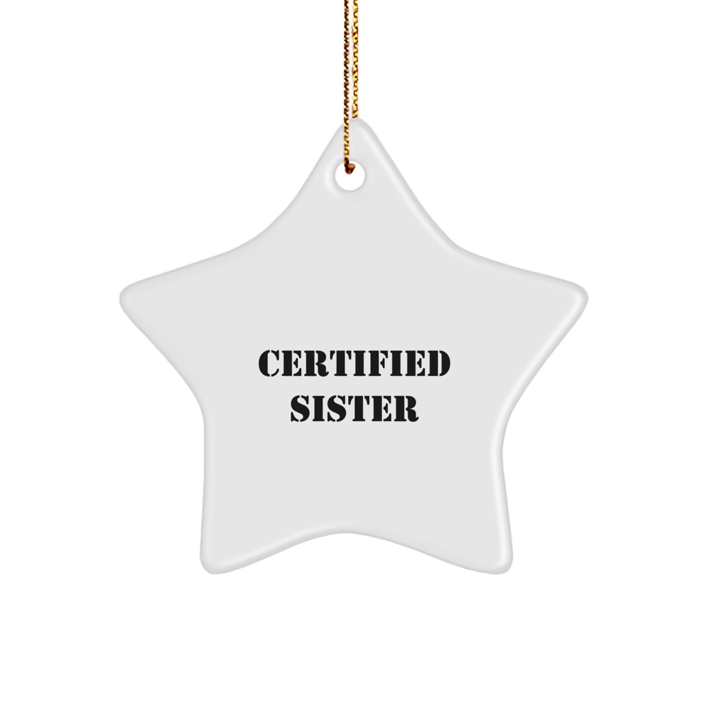 Funny Sister Gifts from Men, Women, Friends, Coworkers, Family - Certified 'You're a Shining Star' Star Ornament for Sister's Christmas - Image 1