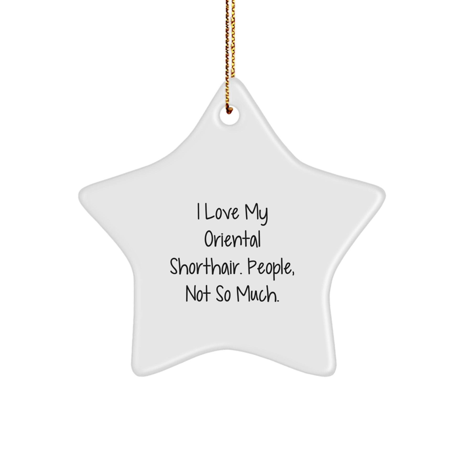 Funny Oriental Shorthair Cat Gifts for Men Christmas Unique Star Ornament, Gifts from Men to Oriental Shorthair Cat Lovers - Image 1