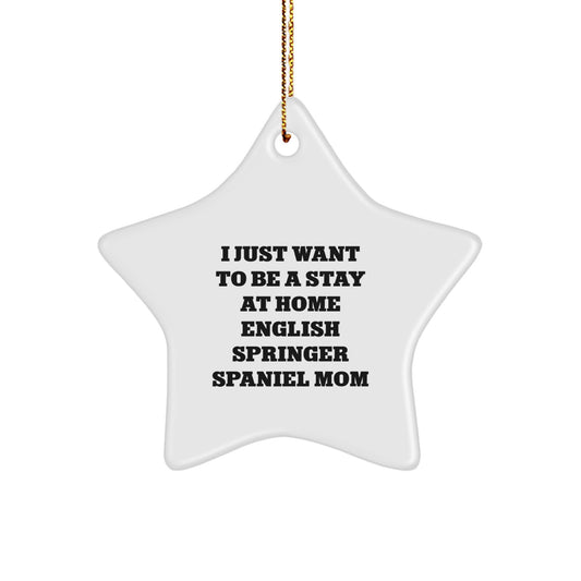 English Springer Spaniel Mom's Christmas Wish Star Ornament, Funny Quote Gifts from Family to English Springer Spaniel Dog Lover, Unique Star Decoration - Image 1