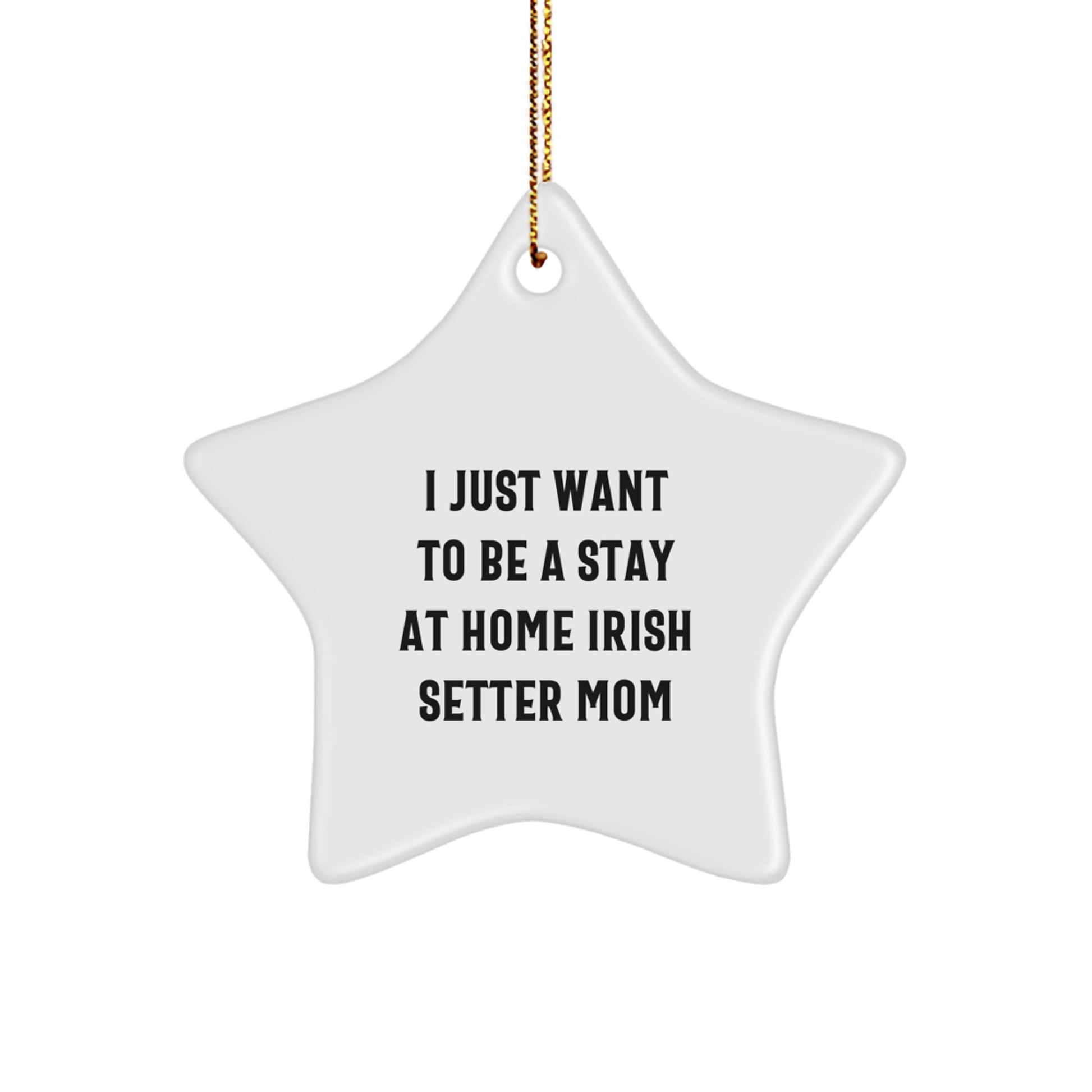 Irish Setter Dog Mom Gifts from Friends for Irish Setter Dog Christmas Unique Gifts - "I Just Want To Be A Stay At Home Irish Setter Mom" Star Ornament - Image 1
