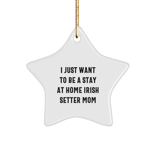 Irish Setter Dog Mom Gifts from Friends for Irish Setter Dog Christmas Unique Gifts - "I Just Want To Be A Stay At Home Irish Setter Mom" Star Ornament - Image 1