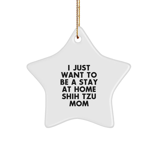 Funny Shih Tzu Dog Mom Star Ornament Gifts from Family for Christmas Unique Presents - Image 1
