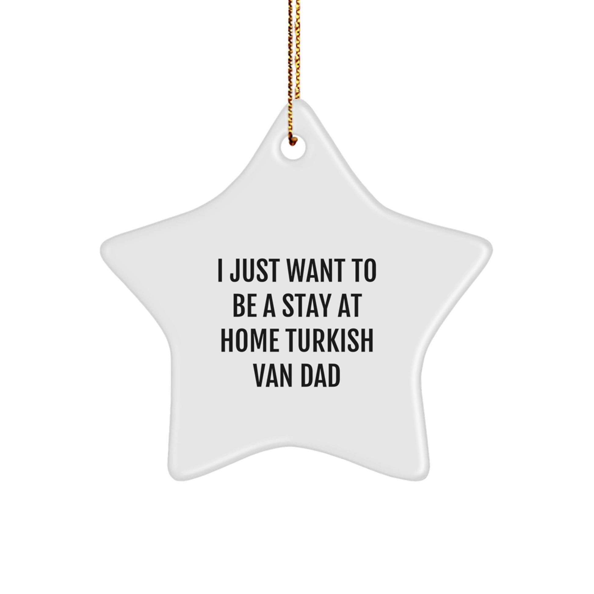 Funny Turkish Van Cat Dad Gifts - Star Ornament for Men, Women, Friends, Coworkers, Family, Christmas Unique Gifts from Dad - Image 1