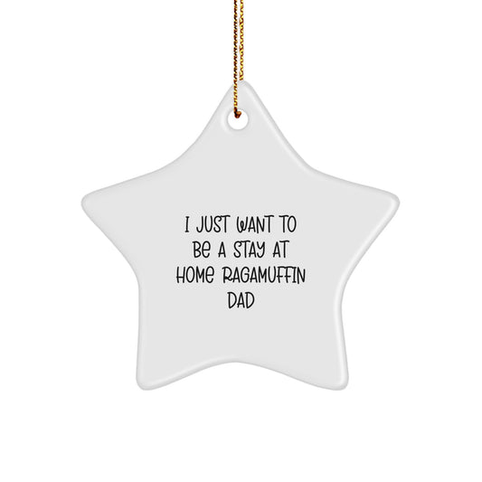 Funny Ragamuffin Cat Star Ornament Gifts from Dad to Ragamuffin Cat Lovers at Christmas - Image 1
