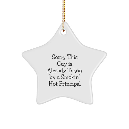 Funny Principal Gifts for Him, Star Ornament from Men, Christmas Unique Gifts for Principal - Image 1