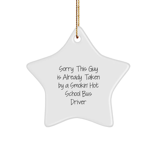Funny School Bus Driver Gifts, Christmas Unique Star Ornament for Men, Women Friends, Smokin' Hot Bus Driver Lover - Image 1