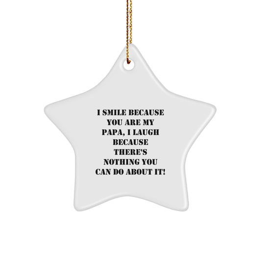 Papa Love Star Ornament Funny Gift from Family for Papa - Christmas Unique Gifts - Image 1