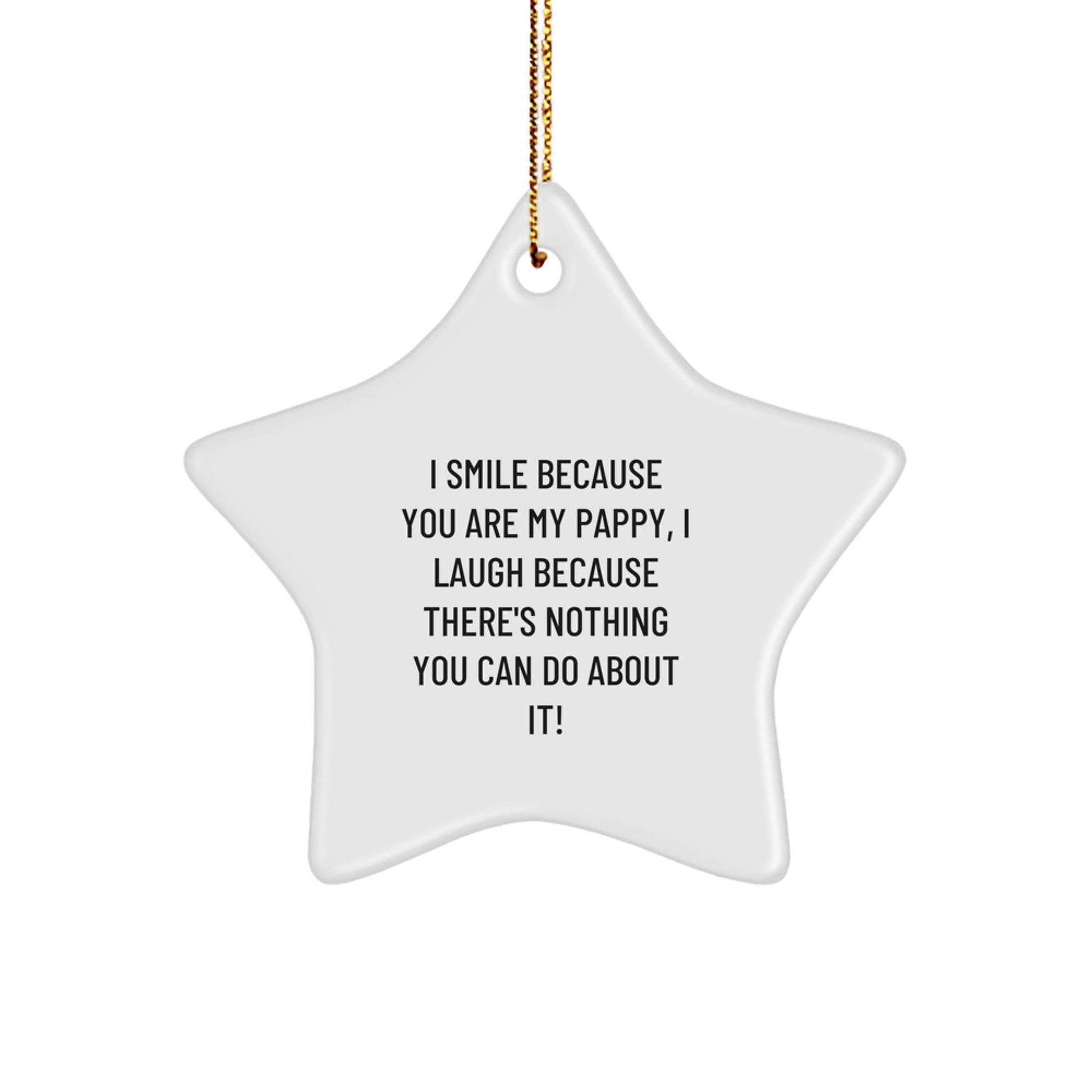 Funny Pappy Gifts for Him, Star Ornament with I Smile Because You Are My Pappy, Gift from Family - Christmas Unique Presents - Image 1