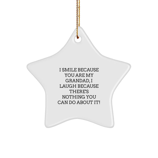 Funny Grandad Gifts, Star Ornament Quote, Gifts from Grandad to Grandad, Perfect Grandad Christmas Unique Gifts - Image 1