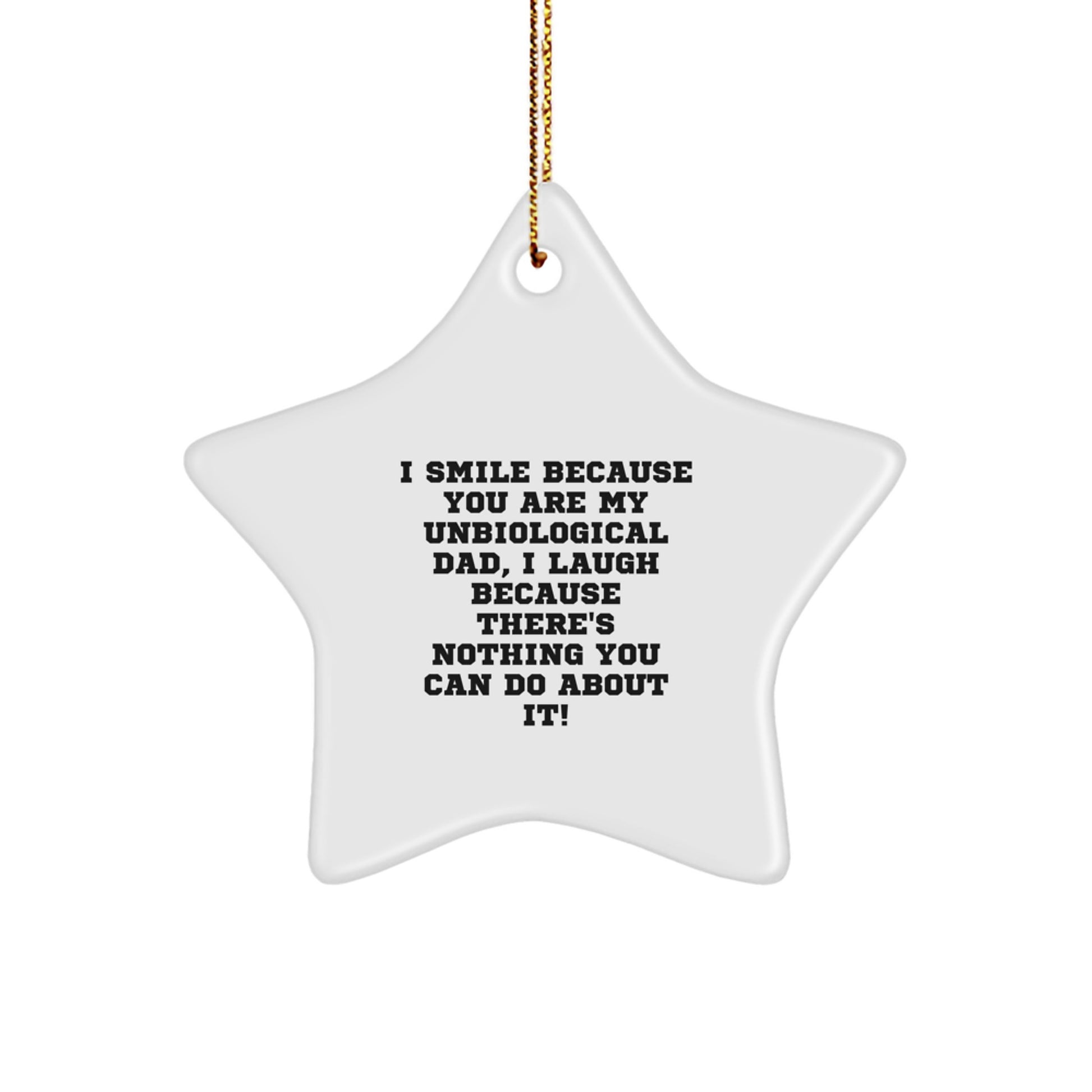 Funny Unbiological Dad Gifts: Gifts from Family for Unbiological Dad, Star Ornament Christmas Decoration with Inspirational Quote - Image 1