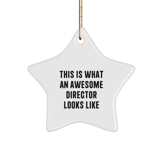 Gifts from Family - Funny Quote Star Ornament for Director Friends, Christmas Unique Gifts for Him, Funny Star Ornament Director Gifts from Friends - Image 1