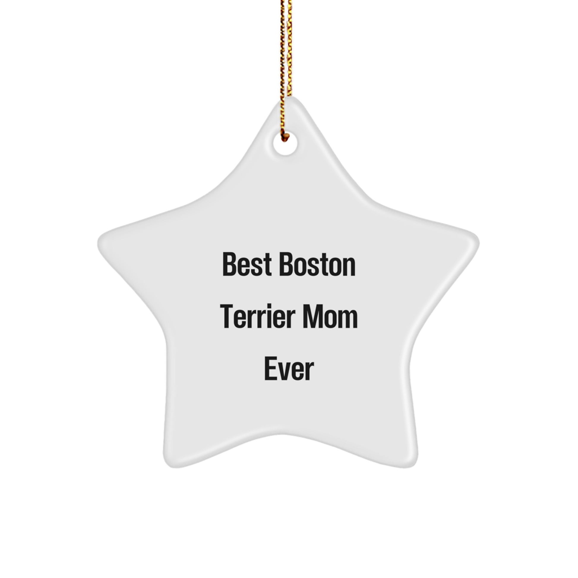 Funny Boston Terrier Dog Gifts for Best Boston Terrier Mom Ever - Star Ornament from Family for Christmas Unique Gifts - Image 1