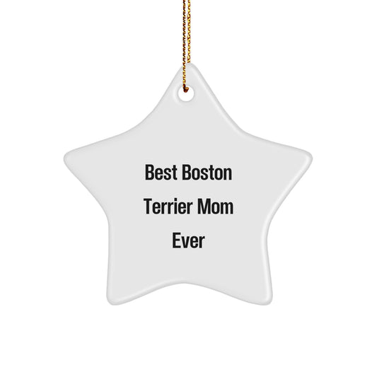 Funny Boston Terrier Dog Gifts for Best Boston Terrier Mom Ever - Star Ornament from Family for Christmas Unique Gifts - Image 1