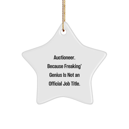 Funny Auctioneer Star Ornament Gift for Auctioneer Friends and Family, Auctioneer Star Decoration with Inspirational Quote - Gifts from Men or Women for Christmas Unique Gifts - Image 1