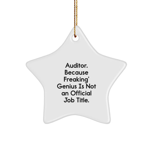 Auditors' genius Star Ornament, Gifts from Friends to Auditor, Quote Inspiration, Christmas Unique Gifts - Image 1