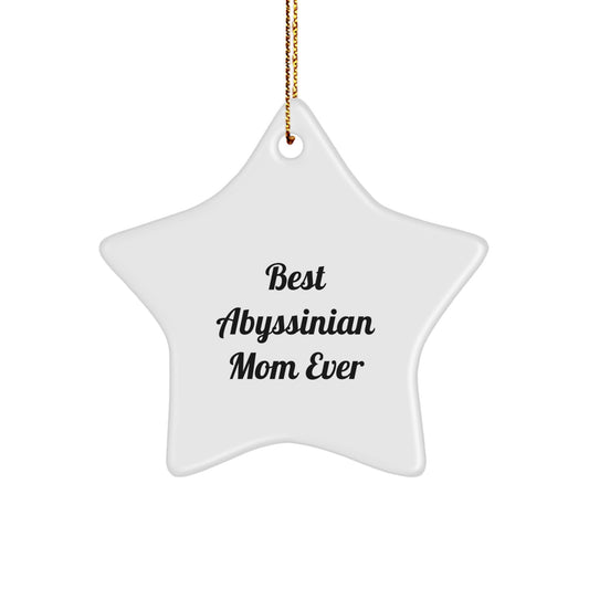 Abyssinian Cat Lovers Gifts from Family - Best Mom Ever Star Ornament for Christmas Decor - Image 1