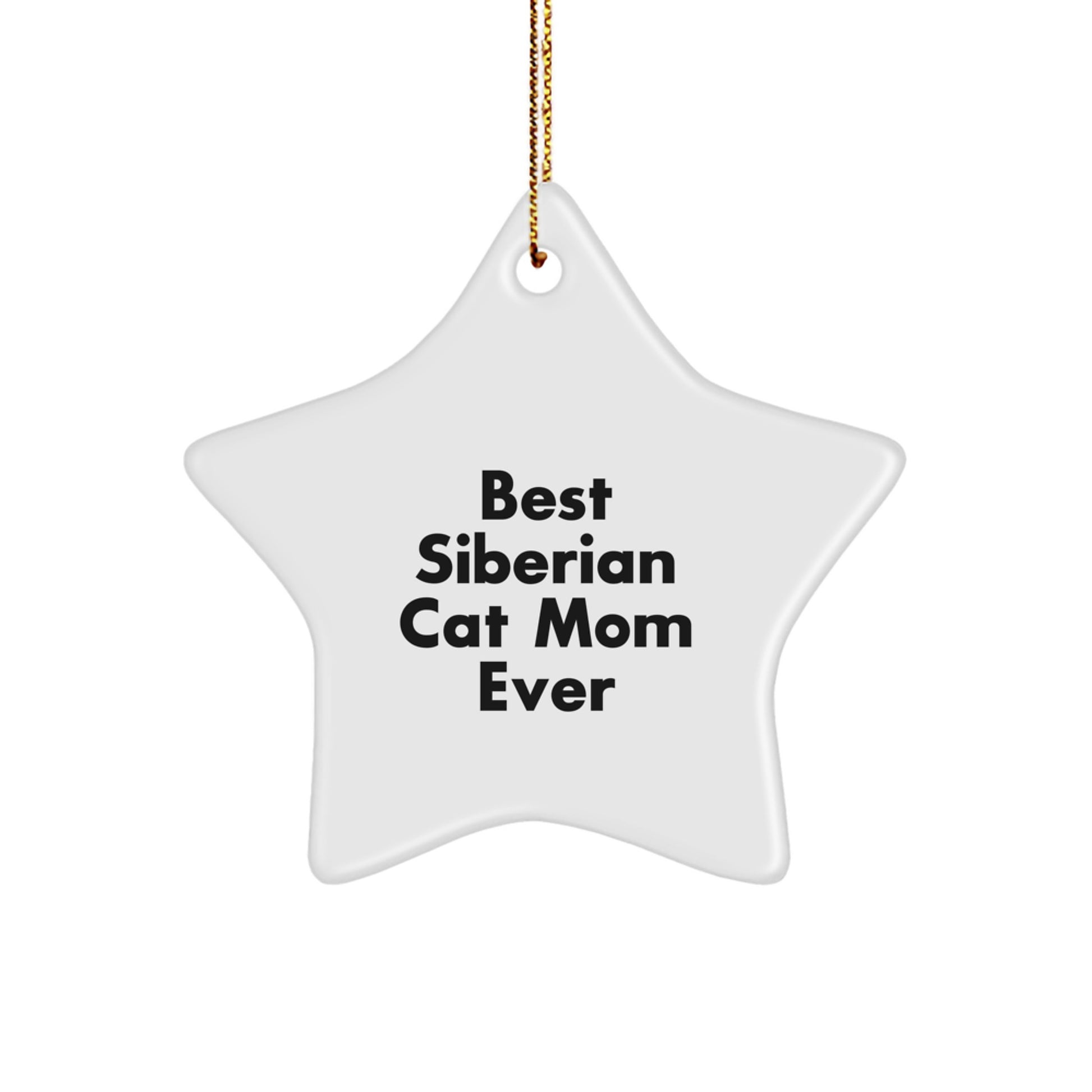 Siberian Cat Mom's Delight, Gifts from Family for Siberian Cat Lovers at Christmas, Star Ornament - Image 1