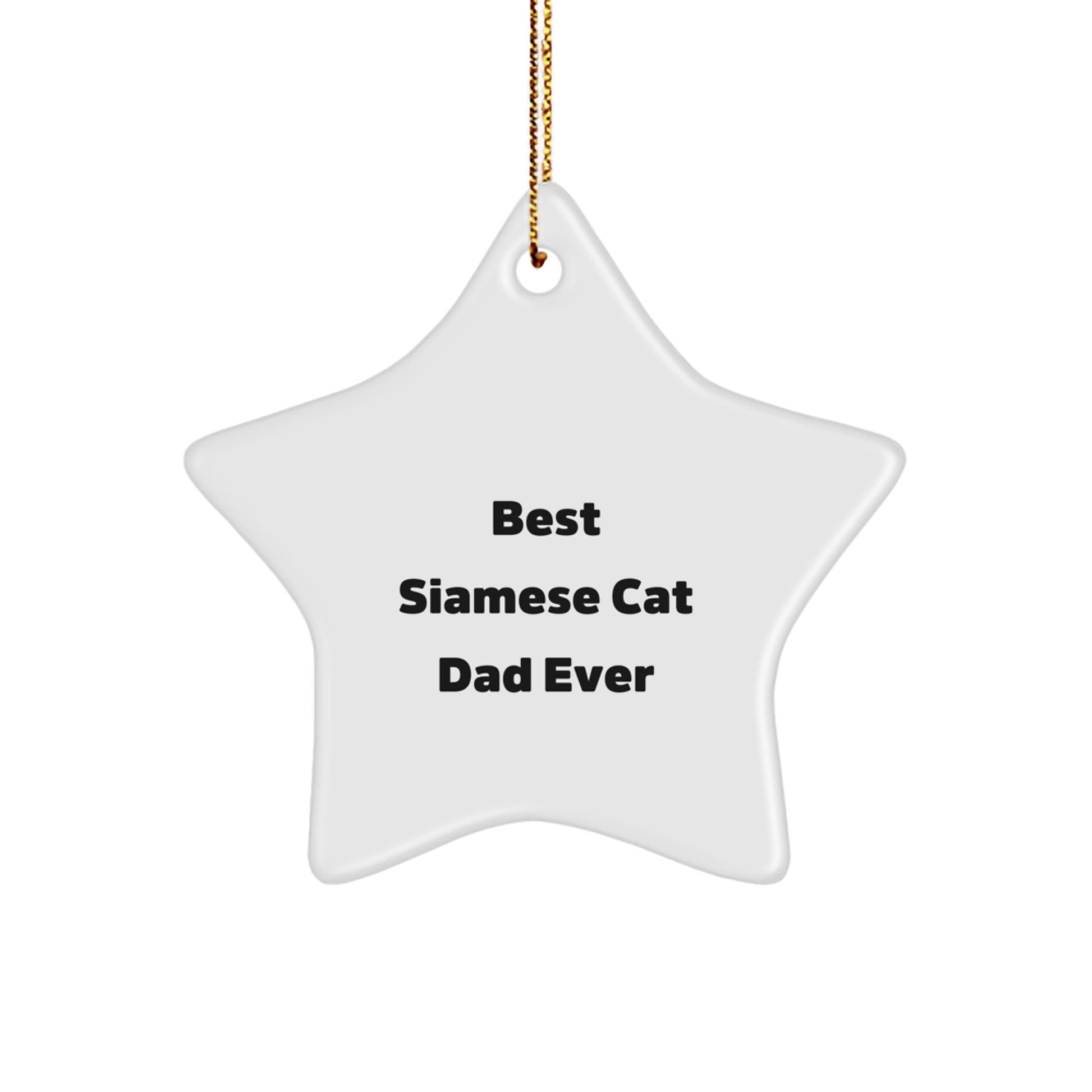 Funny Siamese Cat Dad Gifts from Friends for Christmas - Star Ornament - Image 1