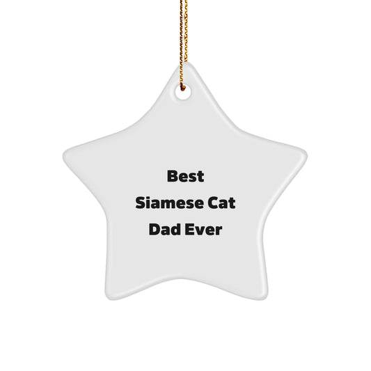 Funny Siamese Cat Dad Gifts from Friends for Christmas - Star Ornament - Image 1