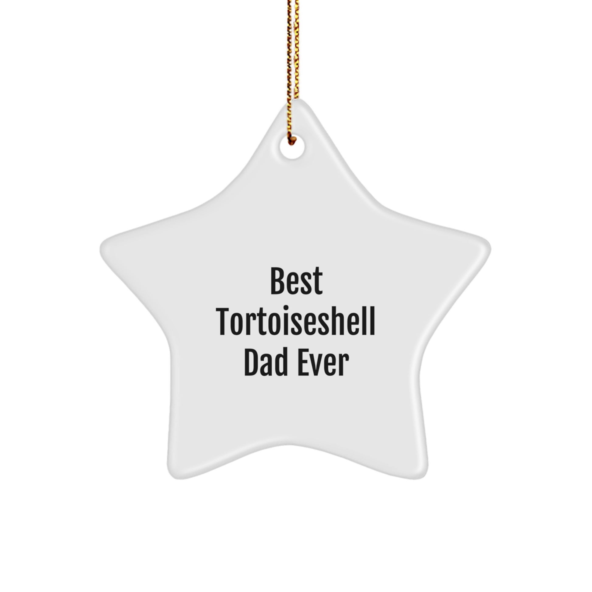 Tortoiseshell Cat Star Ornament Gifts for Men from Best Dad Ever, Funny Quote, Christmas Unique Gifts - Image 1