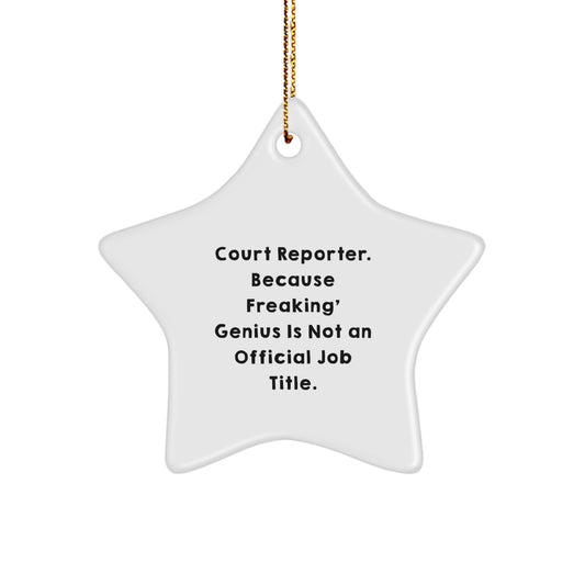 Funny Court Reporter Gifts From Friends, Inspirational Star Ornament for Court Reporters, Christmas Unique Gifts for Her, Men, or Coworkers - Image 1