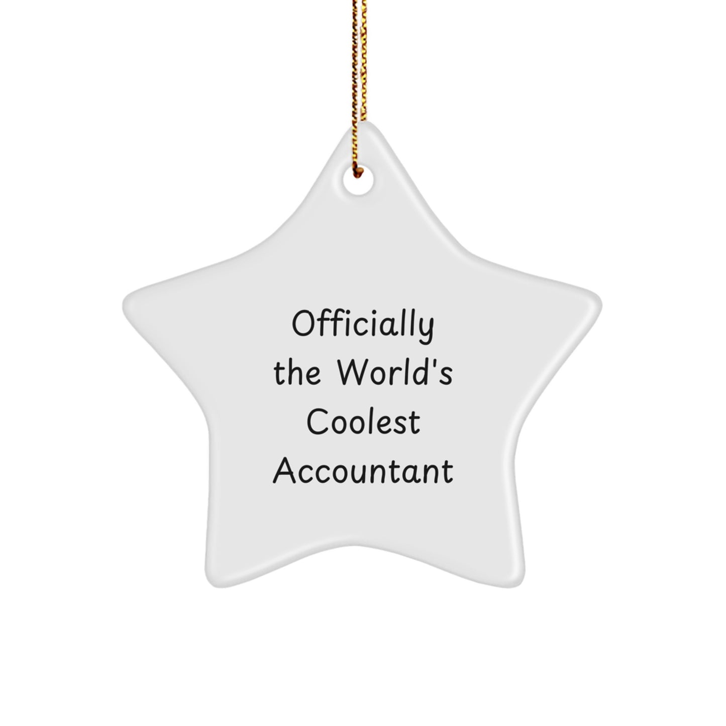 Funny Accountant Gifts for Office, Star Ornament, Officially The World's Coolest Accountant Quote, Gifts from Family to Friends, Christmas Unique Presents - Image 1