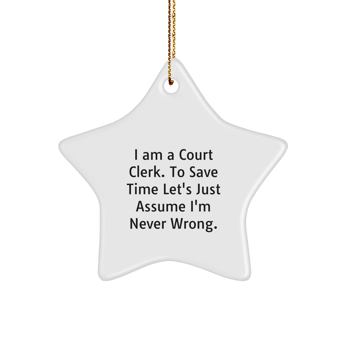 Court Clerk Keepsake Christmas Ornament for Him Holiday Gift - Image 1