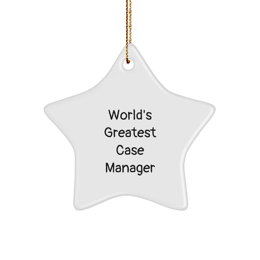 Funny Case Manager Gifts from Friends, World's Greatest Star Ornament for Christmas Unique Presents - Image 1