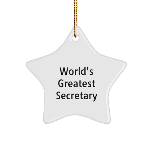 Funny World's Greatest Secretary Star Ornament, Unique Gifts for Secretary, Secretary Gift for Men, Christmas Unique Gifts from Friends - Image 1
