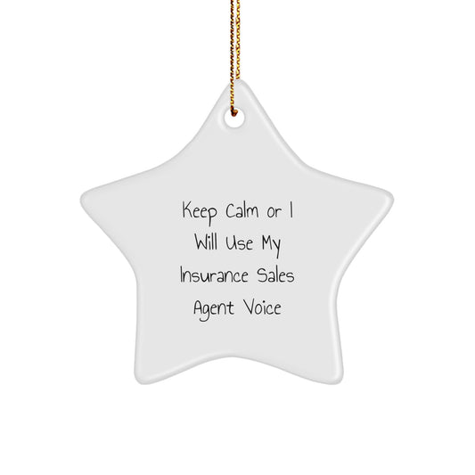 Insurance Sales Agent Gifts, Funny Quote, Star Ornament, Christmas Unique Gifts from Family to Men - Image 1