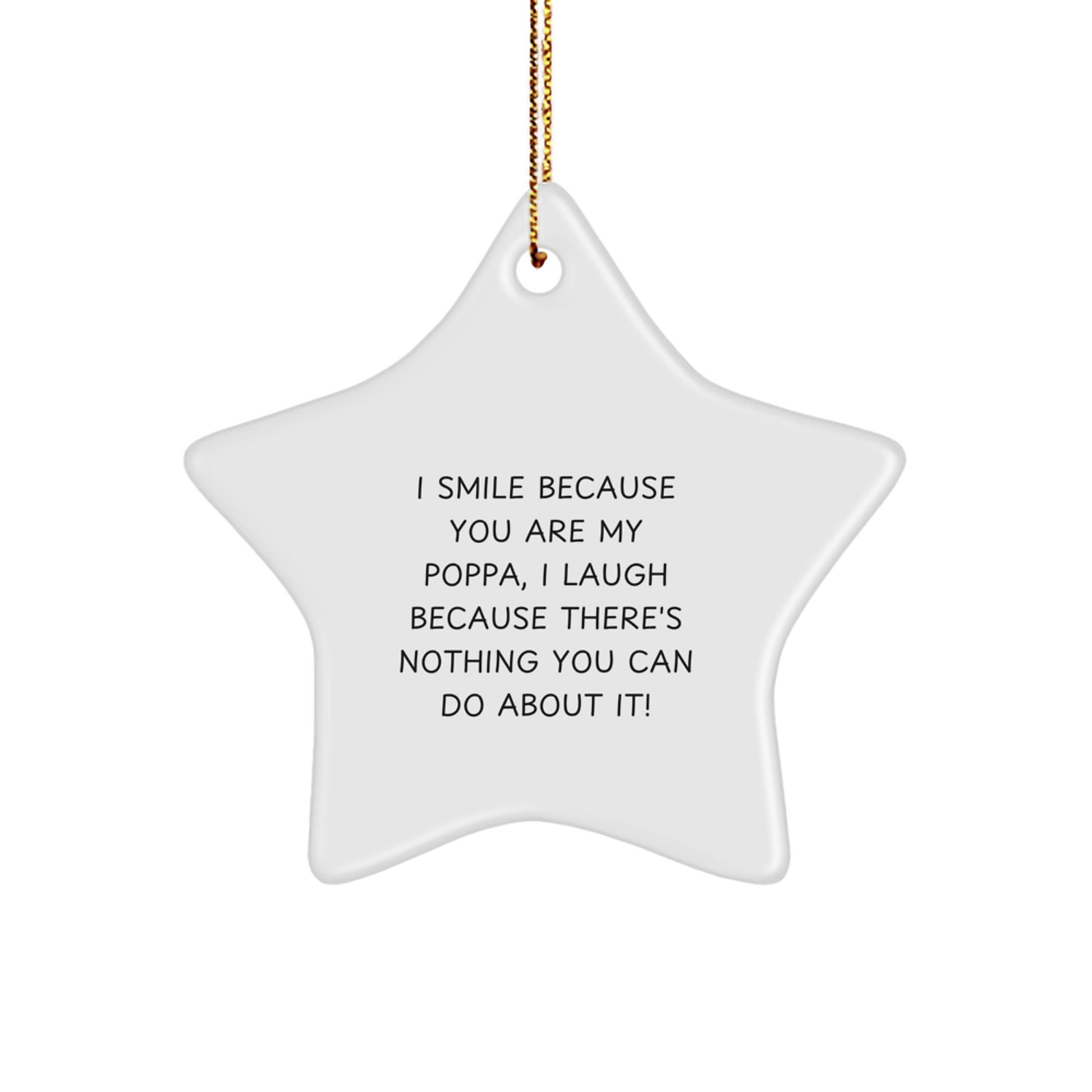 Funny Poppa Gifts from Men to Poppa Star Ornament, Christmas Unique Gifts for Poppa, Poppa Star Decoration - Image 1