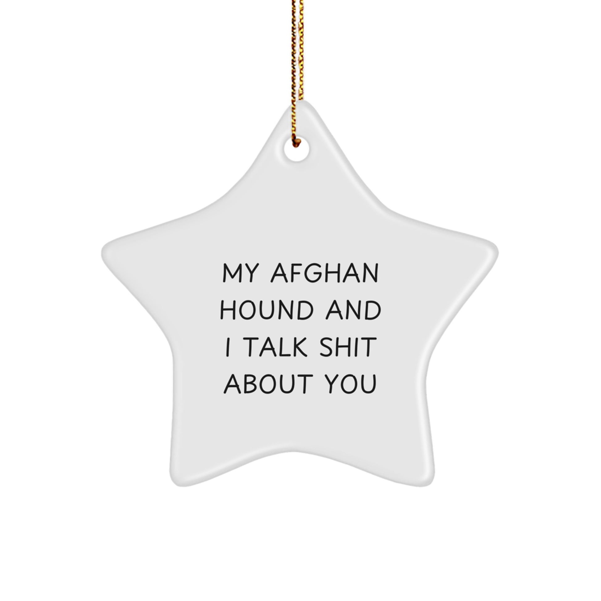 Funny Afghan Hound Dog Lover Star Ornament for Friends Christmas Unique Gifts, Gifts from Men to Women for Afghan Hound Dog Owners - Image 1