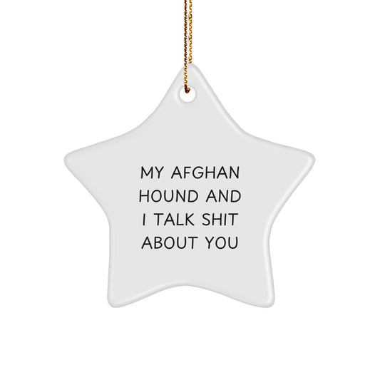 Funny Afghan Hound Dog Lover Star Ornament for Friends Christmas Unique Gifts, Gifts from Men to Women for Afghan Hound Dog Owners - Image 1