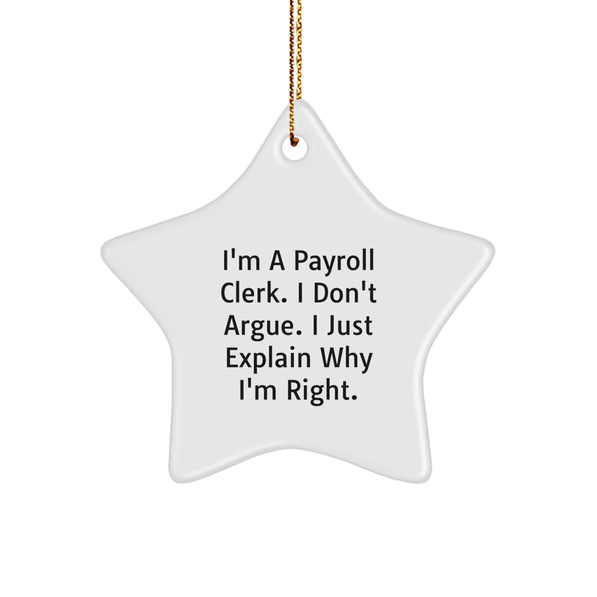 Funny Payroll Clerk Star Ornament Gifts from Friends to Payroll Clerk at Christmas Unique Gifts - Image 1